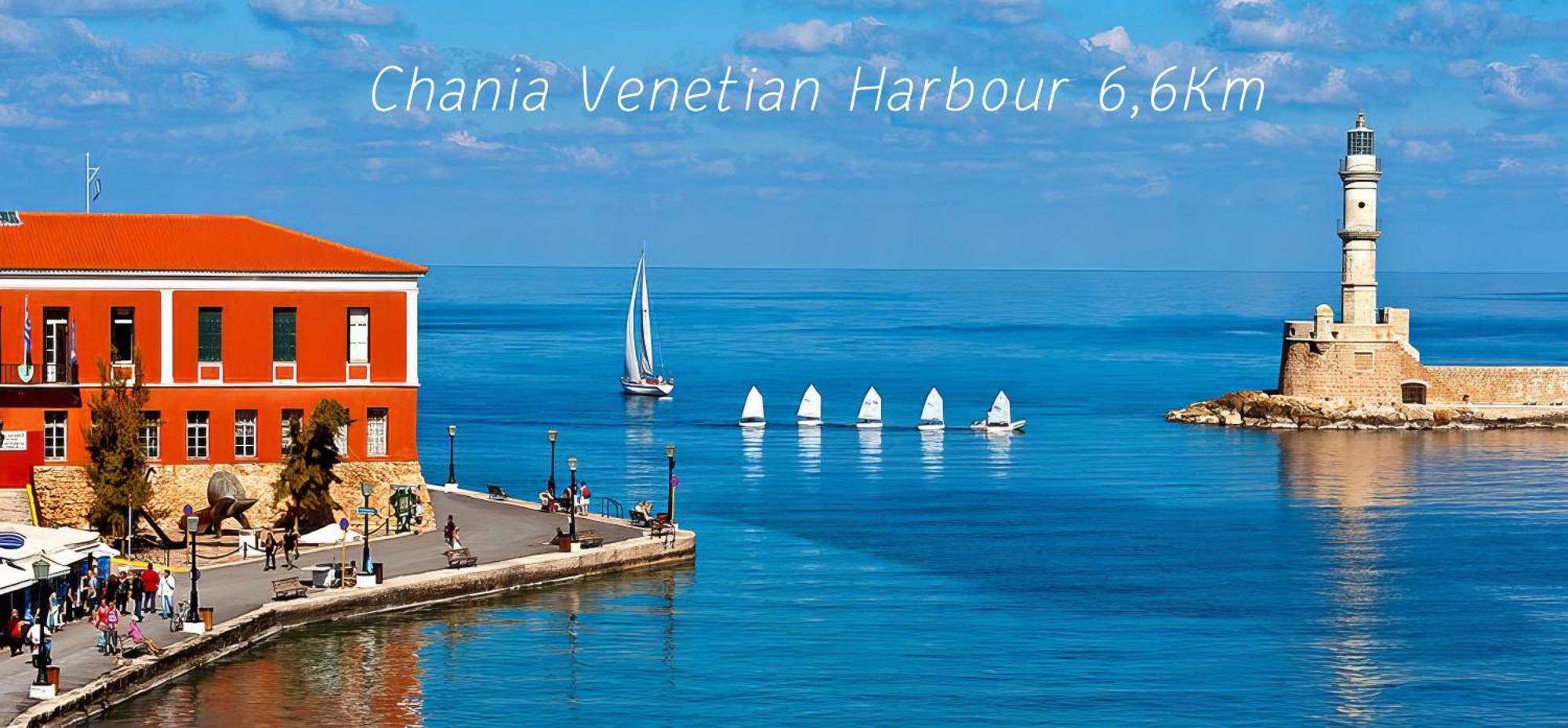 Souda Bay View With Private Pool Near Chania City Exterior foto